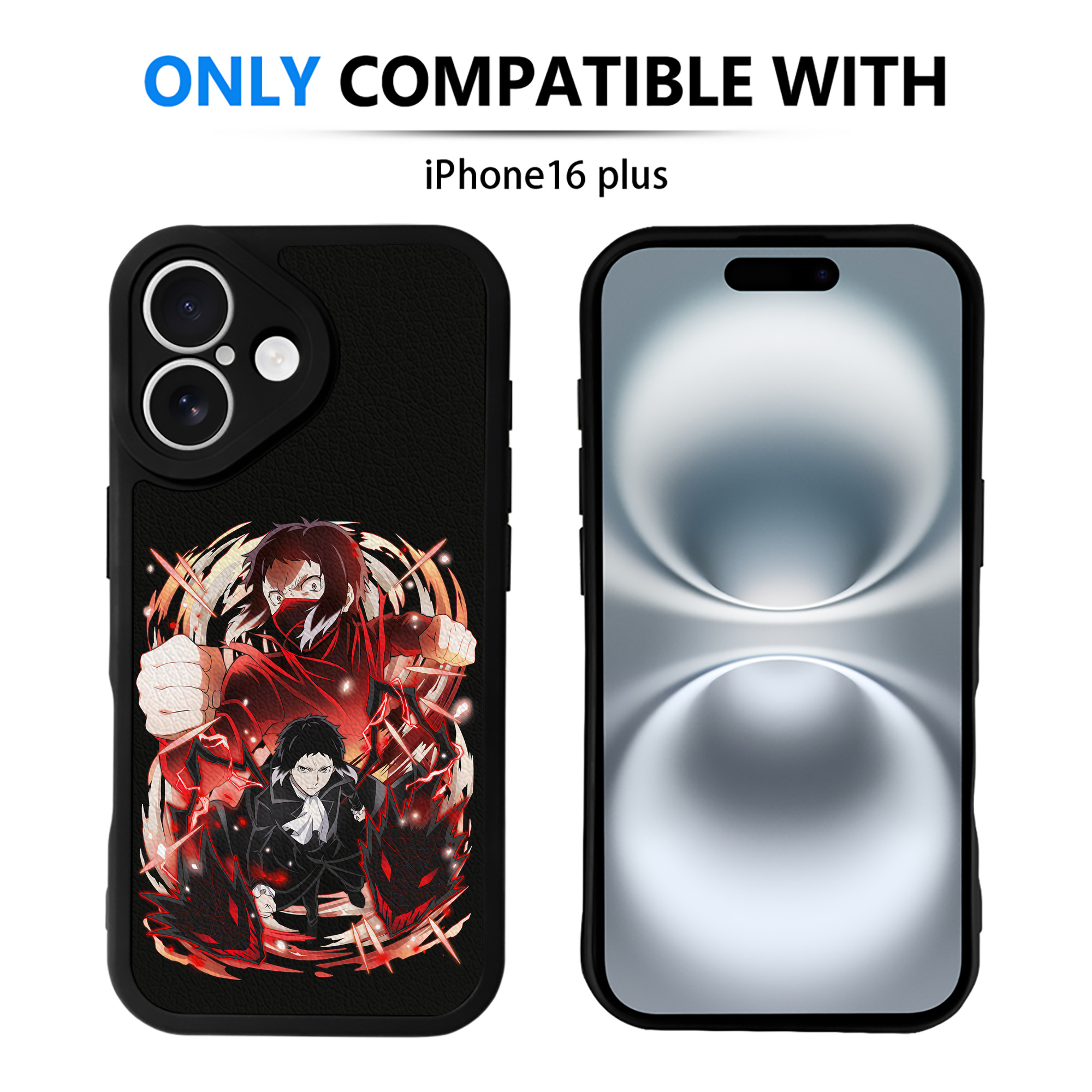 （画像用） 文豪ストレイドッグス Bungo Stray Dogs 【iPhone 16シリーズ対応】シリコンスマホケース（レザー調） 材質：シリコン